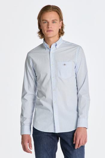 KOŠILE GANT REG POPLIN GINGHAM SHIRT LIGHT BLUE