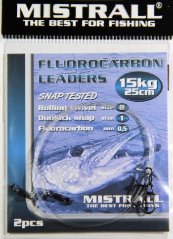 Mistrall Fluorocarbonový návazec 2ks - 25cm 15kg