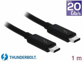 Delock Thunderbolt™ 3 (20 Gb/s) USB-C™ kabel samec > samec pasivní 1,0 m 5 A černý