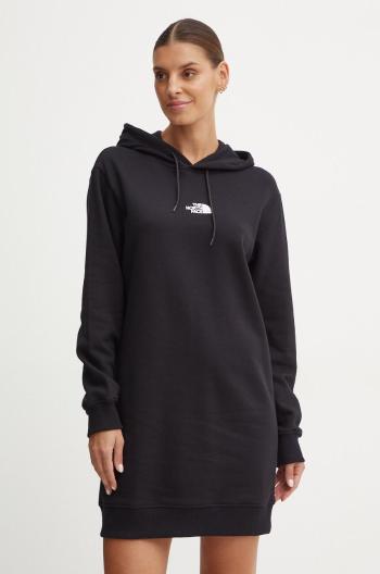 Bavlněné šaty The North Face Zumu Hooded Dress černá barva, mini, oversize, NF0A89F8JK31