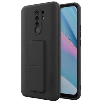 Kickstand silikonový kryt na Xiaomi Redmi 9, černý (WOZ41854)