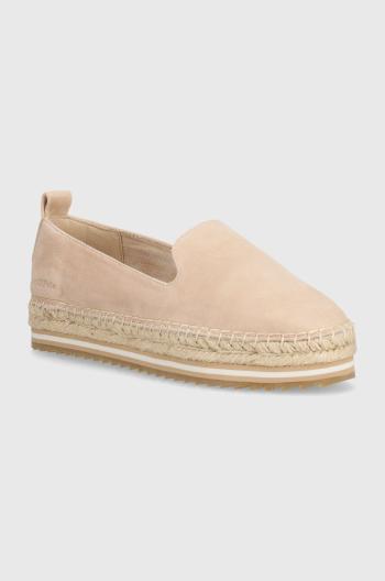 Semišové espadrilky Marc O'Polo béžová barva, na platformě, 40318323801305 NN2M3040