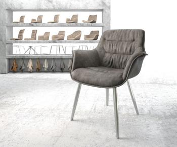 Jídelní židle Kaira-Flex antracitová vintage zúžená podnož