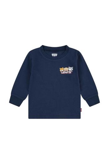 Kojenecká mikina Levi's CRITTER HIKING ICONS TEE tmavomodrá barva, s potiskem, 6EL434