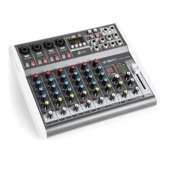 Vonyx VMM-K802, mixer cu 8 canale, port usb, receptor bt, 16 DSP, putere phantom +48V