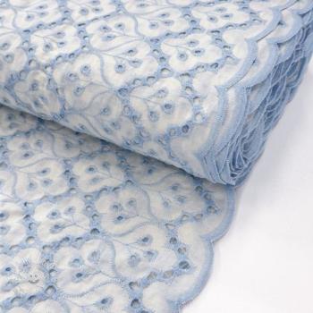 Bavlnená látka EMBROIDERY Lilian blue