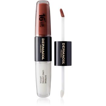 Dermacol 16H Lip Colour dlouhotrvající rtěnka a lesk na rty odstín 23 Mocha Brown 2x4 ml