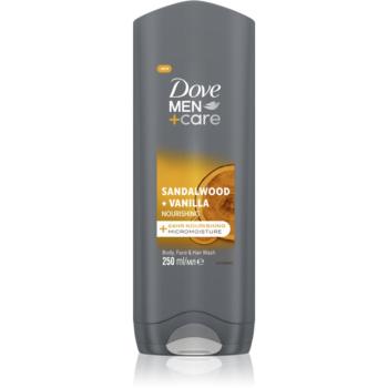 Dove Men+Care Sandalwood&Vanilla sprchový gel 3 v 1 pro muže 250 ml