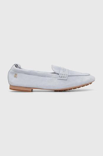 Semišové mokasíny Tommy Hilfiger TH SUEDE MOCCASIN dámské, na plochém podpatku, FW0FW07714