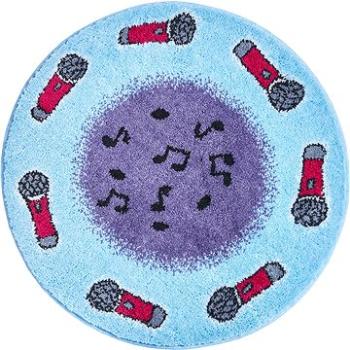 GRUND V RYTMU HUDBY Kruhová koupelnová předložka o 80 cm, modrá (B4267-043001134)