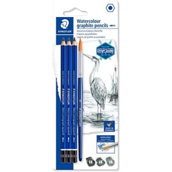 STAEDTLER Design Journey Lumograph šestihranná akvarelová - sada 3 tvrdostí se štětcem (4007817052105)