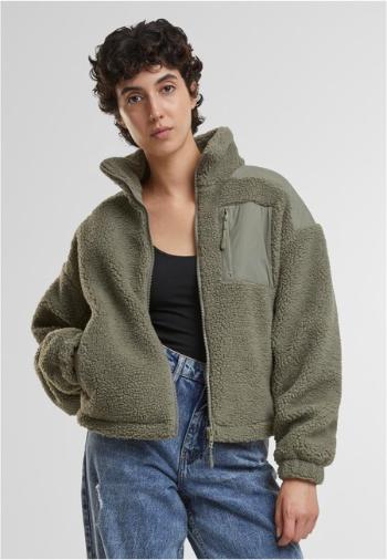 Urban Classics Ladies Sherpa Mix Jacket palegreen - XL