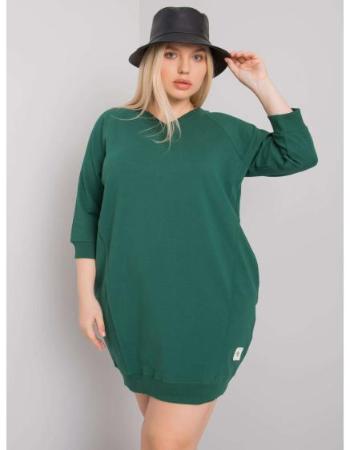 Dámské šaty Karissa bavlněné plus size tmavě zelené 