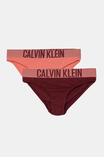 Dětské kalhotky Calvin Klein Underwear 2-pack vínová barva, G80G800701