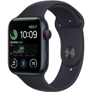 Apple Watch SE (2022) 44mm Cellular Temně inkoustový hliník s temně inkoustovým sportovním řemínkem (MNPY3CS/A)