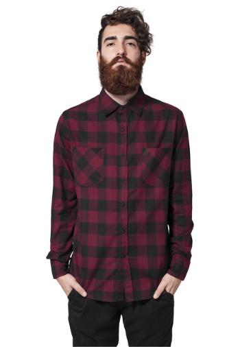 Urban Classics Checked Flanell Shirt blk/burgundy - XL