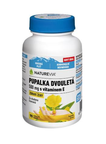 NatureVia Pupalka dvouletá 500 mg + Vitamín E 90 kapslí