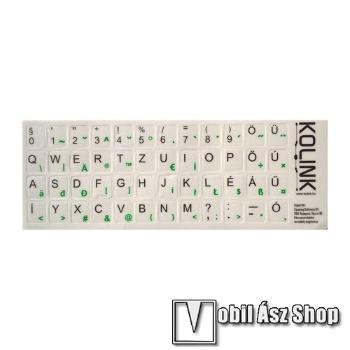 Kolink UNIVERZÁLIS billentyűzet matrica fehér alapon fekete betűk magyar kiosztás!