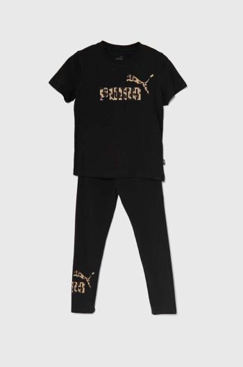 Dětská bavlněná souprava Puma ANIMAL & Leggings Set G černá barva