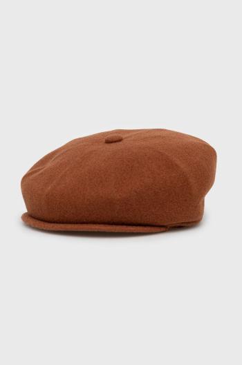 Vlněná čepice Kangol hnědá barva