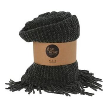 Pătură pled chenille antracit, 125 x 150 cm, antracit