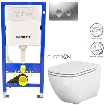 Geberit Duofix tlačítko DELTA21 bílé WC CERSANIT CASPIA CLEANON + SEDÁTKO 458.103.00.1 21BI CP1