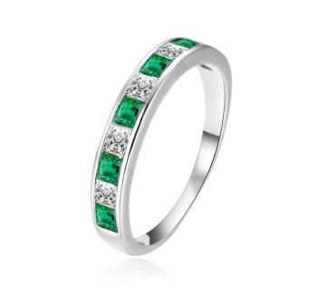 Agato Luxusní stříbrný prsten se zirkony AGT-R47GR 60 mm