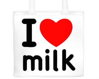 Plátěná nákupní taška I Love milk