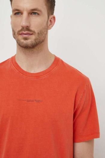 Bavlněné tričko Pepe Jeans Dave Tee oranžová barva, s potiskem, PM509231