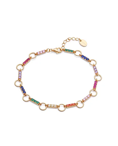 Viceroy Pozlacený náramek s barevnými zirkony Elegant 13073P100-39