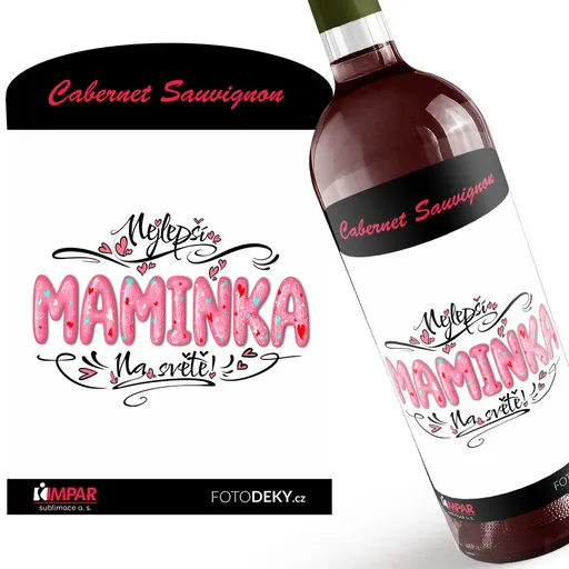 Víno Nejlepší maminka – pink (Druh Vína: Červené víno)