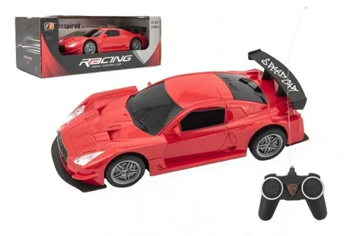 Auto RC sport plast 20 cm červené na baterie