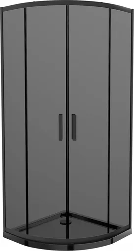 MEXEN/S Rio sprchový kout čtvrtkruh 80x80, grafit, černá + černá vanička se sifonem 863-080-080-70-40-4170B