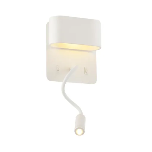 ACA Lighting nástěnné svítidlo PRIAMUS LED 8W 3000K 640lm bílý kov 16x9x45cm V86LEDW45WH
