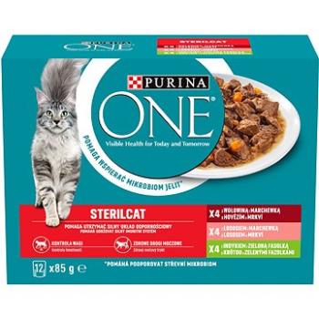 Purina One sterilcat multipack lahodný výběr ve šťávě 12 × 85 g (7613287903877)