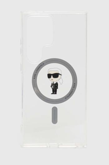 Obal na telefon Samsung Galaxy Karl Lagerfeld S24 Ultra S928 pruhledná barva, KLHMS24LHFCKNOT