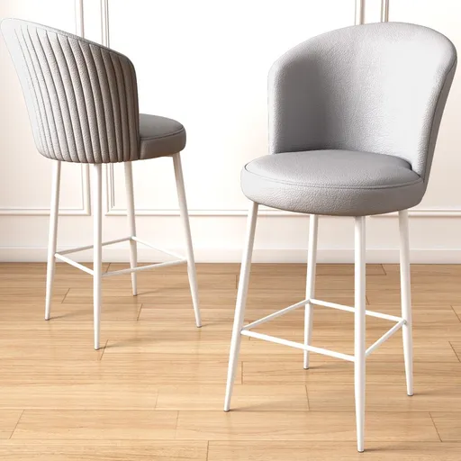 Bar Stool Set (4 Pieces) Uras - Grey, White
