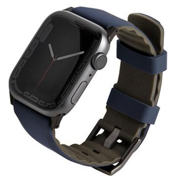 UNIQ Linus Airsoft Silikonový řemínek pro Apple Watch 42/44/45/Ultra 49mm modrý (UNIQ-45MM-LINUSBLU)