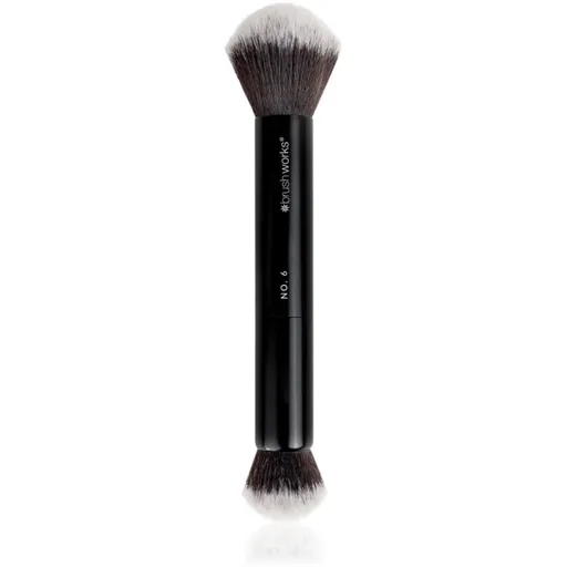 Brushworks Double Ended malý štětec pro nanášení tekutých, krémových a pudrových produktů typ NO. 6 1 ks