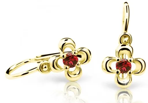 Cutie Jewellery Zlaté dětské náušnice C2013-10-X-1 červená