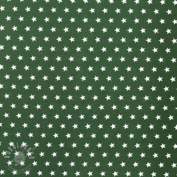Pamutvászon Petit stars dark green