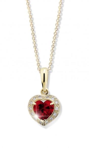 Cutie Jewellery Blyštivý přívěsek ze žlutého zlata se zirkony Z6308-1810-40-40-X-1