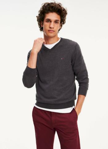 Tommy Hilfiger pánský šedý svetr - XXL (P9X)