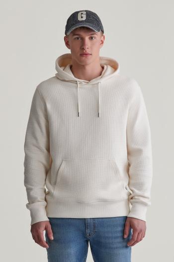 MIKINA GANT WAFFLE HOODIE CREAM