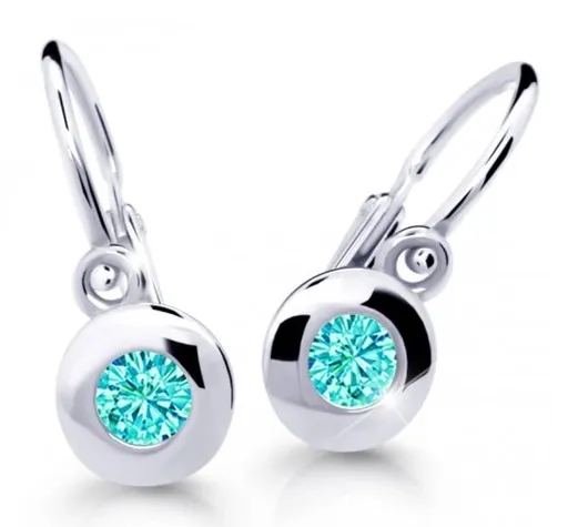 Cutie Jewellery Dětské náušnice z bílého zlata C2589-10-X-2 světle zelená