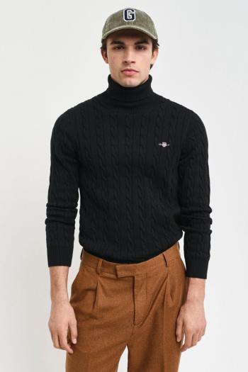 ROLÁK GANT COTTON CABLE TURTLE NECK BLACK