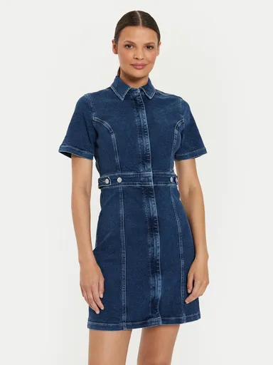 Tommy Jeans dámské modré džínové šaty DW0DW18593 XS