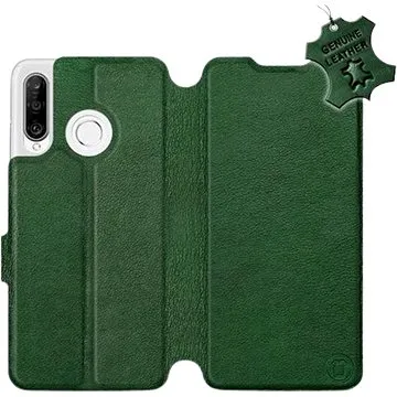 Flip pouzdro na mobil Huawei P30 Lite - Zelené - kožené -   Green Leather (5903226897858)