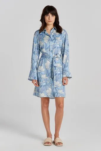 ŠATY GANT REL MAGNOLIA PRINT SHIRT DRESS DOVE BLUE