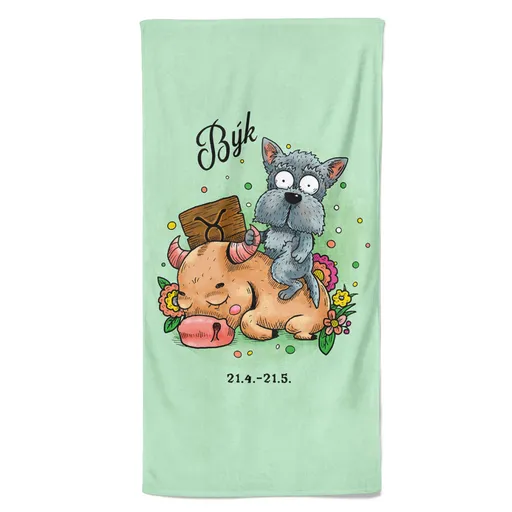 Osuška Psí znamení – býk (Velikost osušky: 70x140cm)